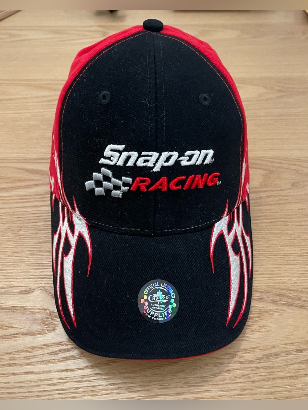 SNAP-ON Tribal Flame Racing Black & Red Baseball Cap NWT Nascar Drag Racing